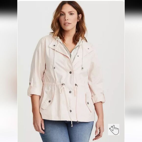 Torrid Twill Jersey Sleeve Anorak Jacket - Picture 1 of 9